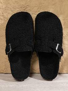 Sandal Slip-On, Tali Gesper yang Dapat Diatur, Sol PVC Peredam Guncangan, Nyaman untuk Pemakaian Kasual di Dalam/Luar Ruangan, Cocok untuk Pria, Alas Kaki yang Nyaman, Desain Minimalis, Tersedia dalam Versi Musim Gugur/Dingin dengan Lapisan Termal dan Versi Sepanjang Musim Tanpa Lapisan - Hitam - View 5