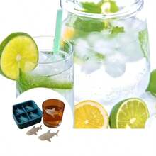 4-Cavity Shark Silicone Ice Cube Tray, Non-Stick Silicone Baking Mold For Ice Cubes, Chocolates, Cookies, Creative Kitchen Party Mold, Essential For Dessert Lovers