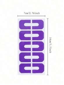 1pack/10pcs Nail Polish Protector For Fingers, U Shape Latex Nail Polish Barrier, Peel Off Skin Cuticle Protector, Purple Nail Guard Tape For Nail Stickers, Painting, Manicure - 紫色 - 查看 4