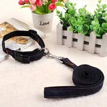 Dog Rope Dog Backpack Pet Traction Rope Denim Stitching Chest Strap Dog Walking Rope Dog Collar 3pcs Set, Without Battery