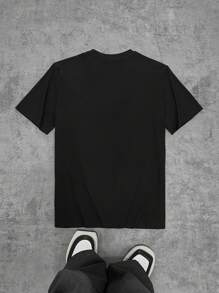 Red Love Loose Casual  Men's Short Sleeve Personalized Cartoon Print