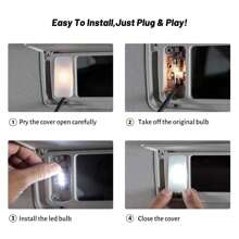 Bright Whe LED Vany Light Bulbs For Car Mirror, Fuse Sun Visor - 3-SMD 5050 Chips (Pair) - as picture - 查看 7