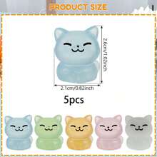 5/10pcs Glowing Micro Cat Statue Resin, Adorable Cat Figurines, Glow In The Dark, Mini Animal Sculptures, Home & Car Decor Accessories - Night Light - View 3