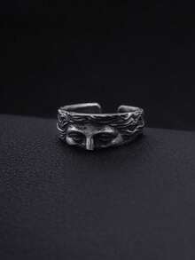 1pc A Half Face Ring, Retro Sculpture And Fashion Ring, Suitable For Commemorative Gifts, Holidays Gifts For Friends