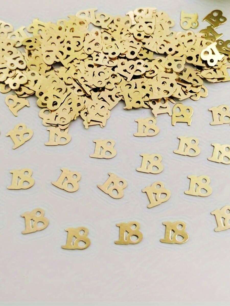 400pcs Paper Confetti, Anniversary Celebration Decor, Suitable For 18th Anniversary, Birthday Table Decor, Etc. - 18 Years Old - View 1