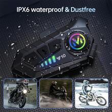 摩托车蓝牙耳机扬声器滑雪耳机IPX6防水蓝牙头盔耳机带降噪语音助手超薄无线蓝牙耳机骑行耳机 - 黑色 - 查看 3