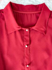 Blusa Social Gola Colarinho Com Botoês Frontal Moda Feminina codigo 1 - Vinho - Visão 5