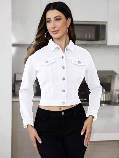 Chamarra denim mezclilla dama mujer   clásica rock glam solapa botón metálico dos bolsillos manga larga puño calle primavera verano calor día noche fiesta festival concierto playa jardín comida