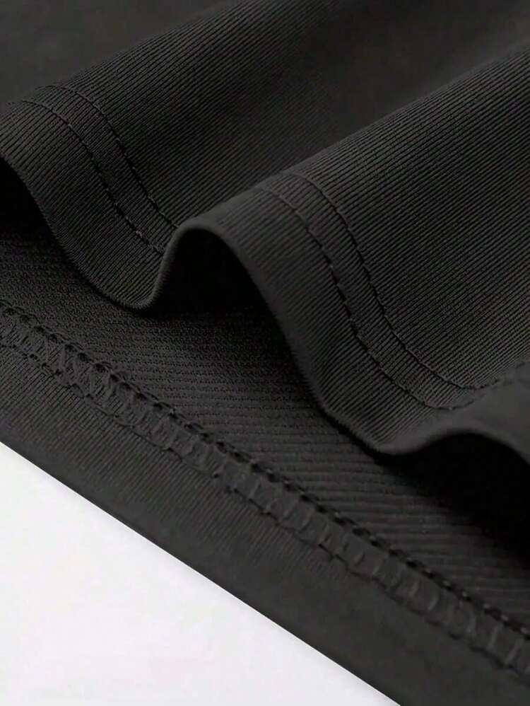 Conjunto Camiseta em Algodão + Shorts Shorts Mauricinho em Tactel Estampa Casual Streetwear Esportivo Primavera Verão - Preto - Visão 4