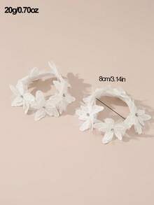 2件套女孩仿珍珠白花发圈 - 白色 - 查看 11
