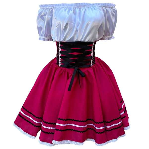 Traje Saia e Blusa Frida Alemã Oktoberfest  Festa    Bordado    Oktoberfest