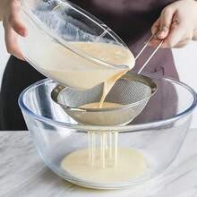 1pc/3pcs Stainless Steel Fine Mesh Strainer, Multifunctional Kitchen Tool For Sifting Flour, Tea Leaves, Cooking Oil, Coffee Powder, Juice - Silver - View 9