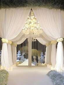 4 tấm - Vải khung vòm cưới màu trắng kích thước 315 inch * 30 inch, rèm vòm cưới màu trắng phù hợp cho lễ cưới, lễ đính hôn, trang trí rèm cửa, ngày Valentine, trang trí xích đu và phông nền, trang trí tiệc cô dâu, trang trí tiệc sinh nhật, sân khấu, cầu hôn, lều, trang trí bàn ghế cưới, trang trí hành lang, trang trí tiệc chiêu đãi. - trắng - Xem 6