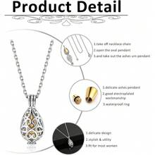 Stainless Steel Cremation Urn Memorial Pendant Necklace With Hollow Urn Teardrop Cremation Jewelry For Ashes - Multicolor - View 6