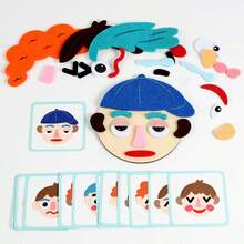 Mainan Edukasi Anak-Anak dengan Perekat Velcro untuk Mengubah Wajah, Puzzle Ekspresi Emosi DIY untuk Anak Laki-Laki dan Perempuan, Hadiah Halloween, Natal & Ulang Tahun untuk Anak-Anak - MultiWarna - View 9