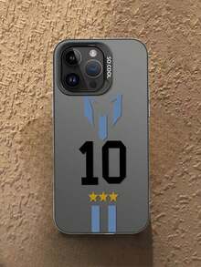 Retro Football Style - Legendary Argentine Player No. 10 - Premium Texture | Phone Lens Protection | Shockproof And Drop-Resistant | Matte And Non-Slip | Low-Profile Luxury, IMD Technology S - 黑色 - 查看 2