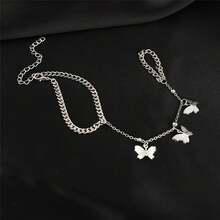 A Creative And Cute Butterfly Decorated Finger Bracelet Ring, Exquisite Birthday Party Gift For Girls - 銀色 - 查看 7
