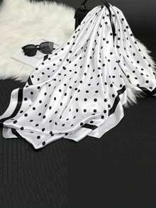 1pc 90cm X 90cm Fashion Versatile Multifunctional Scarf, Minimalist Polka Dot Large Square Shawl Sunscreen Wrap Headscarf For Dress - Multicolor - View 13
