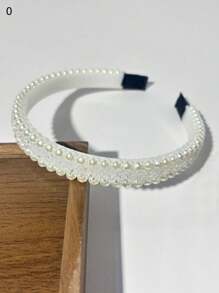 5/1 szt. damska biała ręcznie robiona opaska na głowę z pereł syntetycznych, minimalistyczna, modna, na co dzień, odpowiednia na imprezę, dla druhny, panny młodej, prezent dla kobiet, matki, ozdoba na głowę