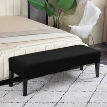 Milk Silk Bench Cover,Rectangular Stretch Square Ottoman Covers Slipcover Rectangle Washable Foot Stool Cover Thick Storage Protector With Elastic Bottom,Stretch Dining Room Bench Slipcovers - Multicolor - View 8