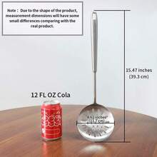 Newness Slotted Spoon, [Rustproof, Heat Resistance, Integral Forming] Durable 304 Stainless Steel Skimmer Spoon With Vacuum Ergonomic Round Handle, Cooking Strainer Spoon For Kitchen, 15.47 Inches - 銀色 - 查看 2