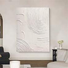 Tranh canvas trừu tượng màu trắng tối giản - Tranh canvas hiện đại không khung dùng trang trí phòng khách, văn phòng hoặc phòng trà, tranh treo tường họa tiết thanh lịch, tranh canvas không khung trang trí phòng khách, tranh canvas treo tường, không khung - Nhiều màu - Xem 4