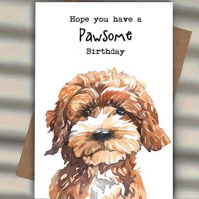1pc Funny Puppy Birthday Card, Poor Puppy Design, "Hope You Have A PAwSoMt Birthday", Suitable For Birthday Gifts For Pet Lovers, Funny Birthday Gifts, Different Birthday Decorations, High-Quality Greeting Cards With Envelopes(12x17cm)/(4.72x6.7in)