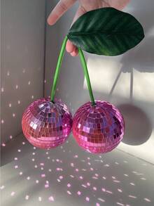 Kirsch Discokugel Dekoration für Wand und Zuhause, hängende Kirsch Discokugel, rosa Frucht Disco Dekoration (rosa), perfektes Geschenk für Geburtstag, Abschluss, Weihnachten, Weihnachtsdekoration, Halloween, Schlafzimmerdekoration
