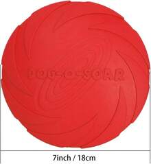 Vivifying Dog Flying Disc, 2 Pack 7 Inch Natural Rubber Floating Flying Saucer For Both Land And Water (Green + Red) - Green + Red - View 2