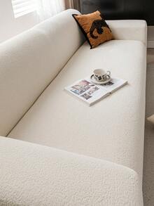 1pc All-Season Stretchy Sofa Cover, Anti-Slip Full Coverage Sofa Seat Cushion Slipcover, Machine Washable Dust-Proof Sofa Blanket, Pet-Friendly For Bedroom, Office, Living Room, Single/2/3/4 Seater - Beige - View 6