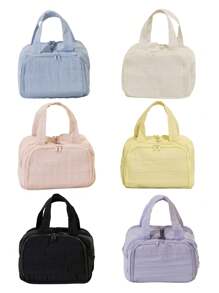 حقيبة منظم مستحضرات التجميل قطعة واحدة، حقيبة أدوات التجميل محمولة باليد، حقيبة سفر متعددة الوظائف، سعة كبيرة، تصميم مقسم، مقاوم للماء، مناسبة لمستحضرات العناية بالبشرة والمكياج والفرش والمستلزمات الصحية، حقيبة سفر للمدرسة والعطلات والعودة إلى المدرسة، حقيبة مكياج وحقيبة سفر للنساء