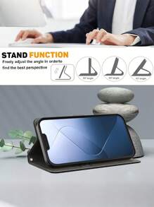 GLANDOTU PU Leather Magnetic Flip Case With Card Slot Credit Card Holder Suitable For A Wide Range Of Mobile Phone Brands And Models Waterproof Shockproof Anti-Fall Scratch Resistant