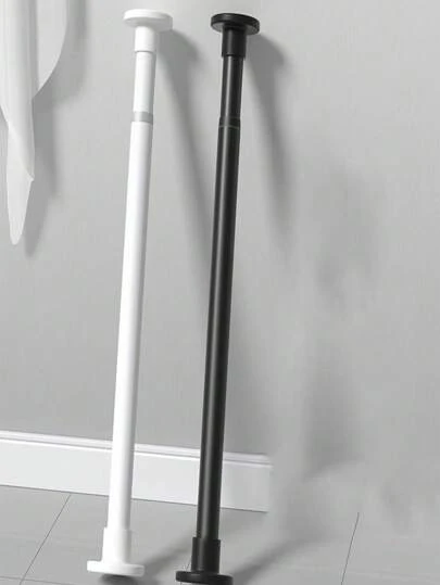 1pc Adjustable Stainless Steel Closet Rod, Expandable Bathroom Towel Bar, Clothing Rack, Curtain Rod, Wardrobe Hanging Rod, Retractable Shower Curtain Rod, Balcony Pole - No Drilling Required, Fits Curtains, Doors And Clothingbedroom