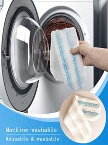 Bộ lau nhà phẳng O-Cedar H2prO 1/2/4/6/8 chiếc, dụng cụ vệ sinh nhanh, miếng lau bằng sợi microfiber có thể giặt sạch bằng nước, dùng được trên sàn gỗ, sàn nhựa vinyl, gạch men, chân tường, tường. - Xanh và trắng - Xem 5