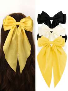 1个/2个装女士大号蝴蝶结发夹，大号蝴蝶结发卡，法式发夹，长尾蝴蝶结发饰，适合女士婚礼、派对、日常、情人节等场合，也可作为发夹、发爪、发卡使用，是学习用品、发饰、头部饰品等女性发饰的理想之选。 - 彩色 - 查看 9