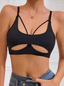 2件套女士简约纯色无钢圈文胸百搭内衣套装，日常百搭