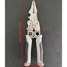 多功能电工剥线钳 - 剥线、切割和压接多功能工具，防滑手柄，金属结构 - 彩色 - 查看 5