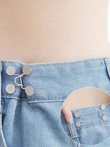 1-5 chiếc kẹp eo tròn, kẹp eo không cần khoan, điều chỉnh vòng eo tức thì, ghim cài kim loại chống chói, kẹp quần thời trang có thể tháo rời, unisex, kim loại cao cấp, bền, không cần dụng cụ, phù hợp với quần jean, váy, quần tây, ghim cổ áo, quà tặng cho mẹ - Nhiều màu - Xem 6