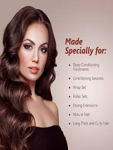 Personalized Custom Hands-Free Hair Dryer Hood, Home Hair Dryer Hood, Home Hair Dryer Hood, Portable Travel Hotel Accessories, Loose Hands-Free Use, Headscarf, Bath Cap, Hair Salon Beauty Travel Essential, Back To School, Travel Holiday Essential, Women's Hair Accessories - Black - View 6