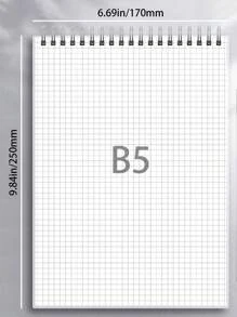 1 件 A5/B5/A4 网格笔记本，螺旋装订，硬 PP 封面，简约网格图案，返校必备文具，万圣节和圣诞节派对礼物