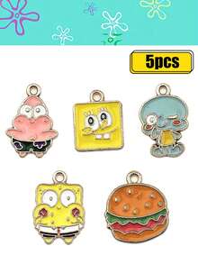 SPONGEBOB Hamburger Pineapple, Rainbow SpongeBob SquarePants, Patrick Star, DIY Alloy Jewelry Accessories, Cartoon Earrings, Cartoon Rainbow Keychain Gifts, Wallets, Schoolbags, Backpacks, Crossbody Bags, Bracelets, Luggage, Halloween And Christmas Gifts, Keychains, Pendants