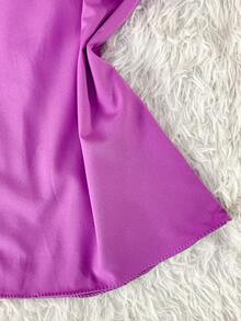 Women's Fashion Collared Blouse With Buttons On The Front, Code 1 - Mauve Purple - View 3