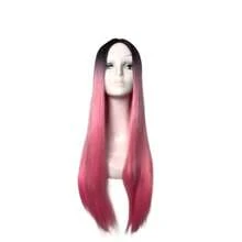 Straight Wig Without Bangs 70cm 250 Grams - 漸層粉紅色 - 查看 1