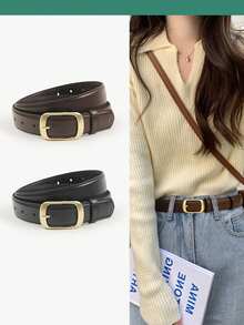 1pc Women's Casual Business Fashion Versatile Belt, Suitable For Daily Wear With Jeans And Casual Pants Fall, Autumn, Halloween