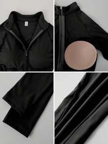 NcmRyu 1 Stück Damen Slim Fit nahtloser einfarbiger Stehkragen eng anliegender formender Outdoor Fitness Workout Running Yoga Jumpsuit Shapewear Bodysuit