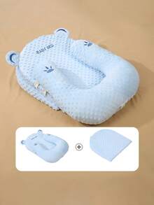 Juego de 3 piezas 2025 Nuevo cojín para bebé, reduce el vómito, cojín de , hamaca para bebé, cojín para bebé, cómodo para jugar, diseño de cuña para reflujo, fundas superior e inferior extraíbles, cuna para bebé, nido para bebé, recién nacido, co-dormir con bebé