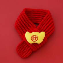 Knitted Warm Pet New Year Scarf Festive Spring Festival Neck Warmer Photo Lucky Fortune Dog New Year Supplies - Longevity Lock - View 23