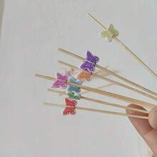 10/20/50/100/300 شوكة خشبية من البامبو على شكل فراشة، عيدان خشبية للطعام والفواكه والمقبلات، أدوات طاولة حفلات يمكن التخلص منها، مناسبة لحفلات عيد الميلاد والزفاف، هدية رائعة للنساء