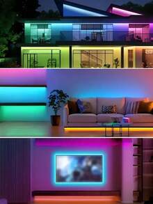 Đèn dây LED USBNeon 24 phím 1 chiếc, Đèn trang trí nội thất Neon RGB, Đèn Neon rực rỡ có thể đồng bộ với, Đèn Neon DIY linh hoạt, Thích hợp cho phòng trong nhà, tường, lễ hội, trang trí tiệc tùng - Nhiều màu - Xem 2