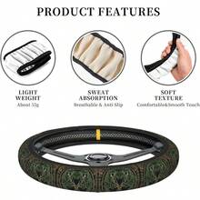 DTree And Life In Norse Steering Wheel Cover With 2 Car Coasters Non Slip Neoprene For Women Men Universal 15 Inch Stylish And Practical Set7001 - 4 - View 6